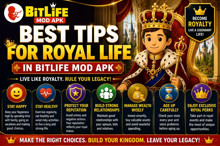 Best Tips for Royal Life in BitLife MOD APK