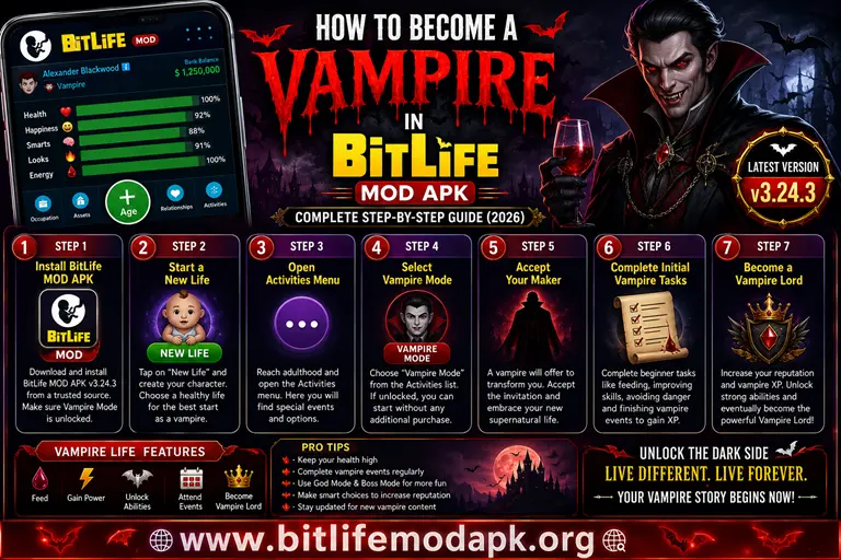 How to Become a Vampire in BitLife MOD APK