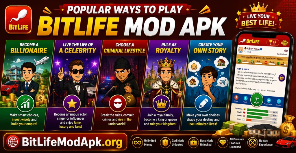 Popular Ways to Play BitLife MOD APK v3.24.3