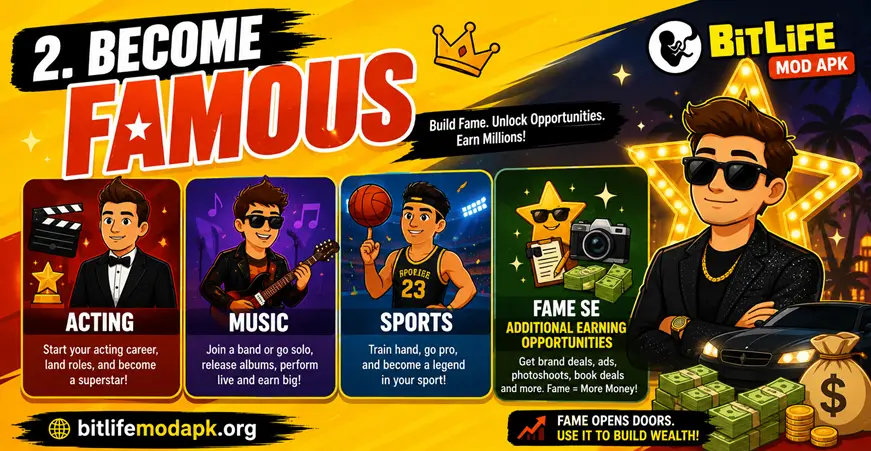 Become famous in bitlife