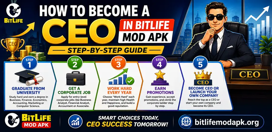 How to Become a CEO in BitLife MOD APK (Step-by-Step Guide)