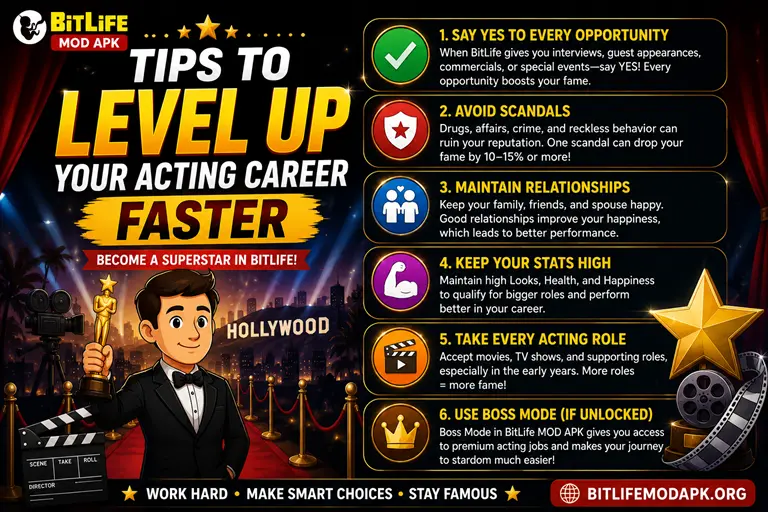 Tips to Level Up Your Acting Career Faster bitlifemod