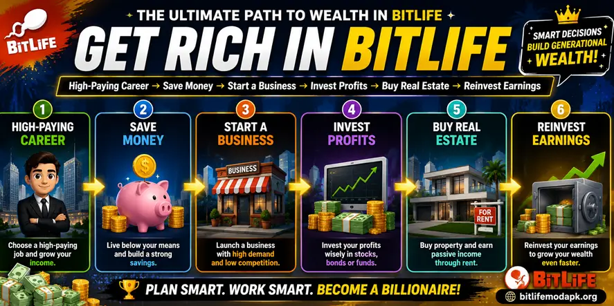 To ultimate path to wealth in bitlife